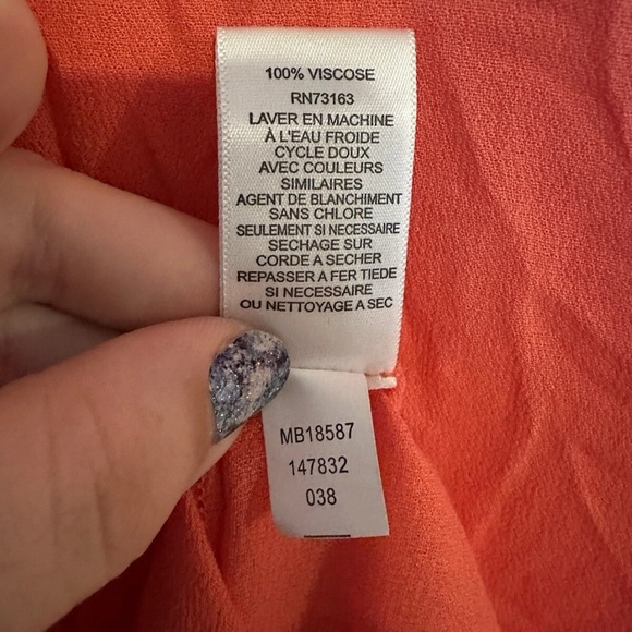 CUPIO Shirt Dress Women's XL Coral Sleeveless Button Asymmetrical Summer Classic - Picture 4 of 4